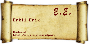 Erkli Erik névjegykártya