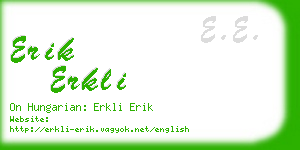 erik erkli business card